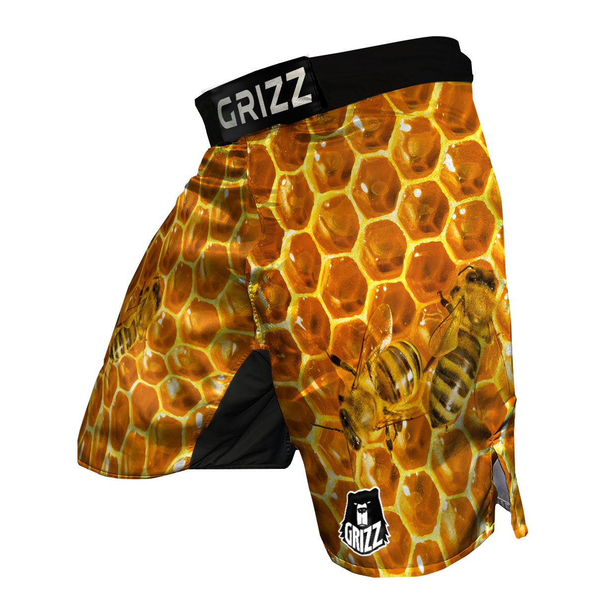 Hive Honey Bee Print MMA Shorts-grizzshop