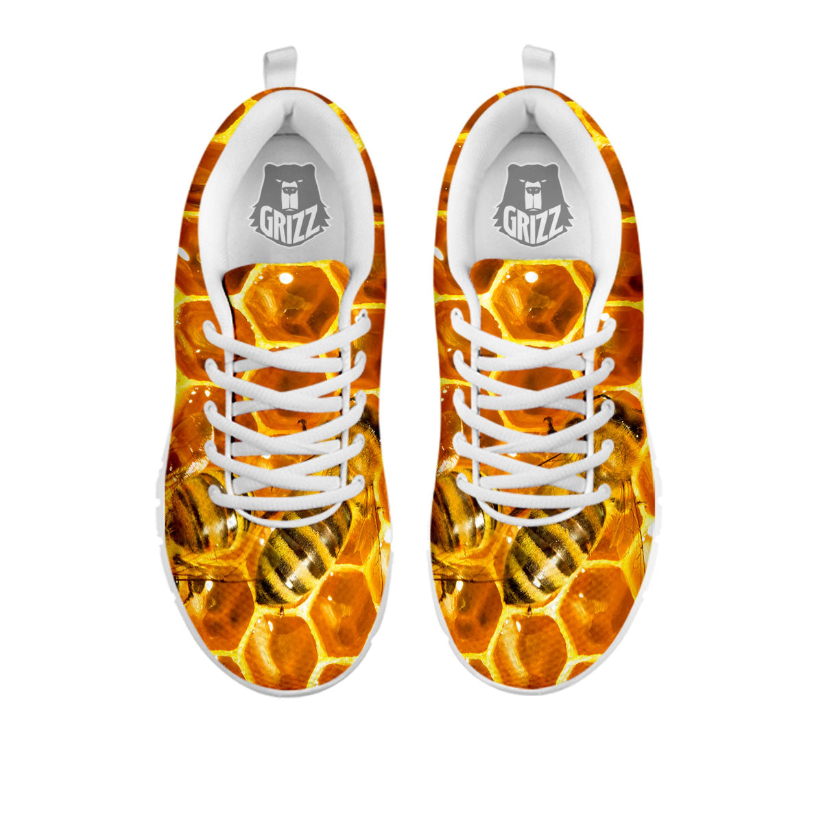 Hive Honey Bee Print White Sneaker-grizzshop