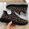 Ho Ho Ho Christmas Print Pattern Black Walking Shoes-grizzshop