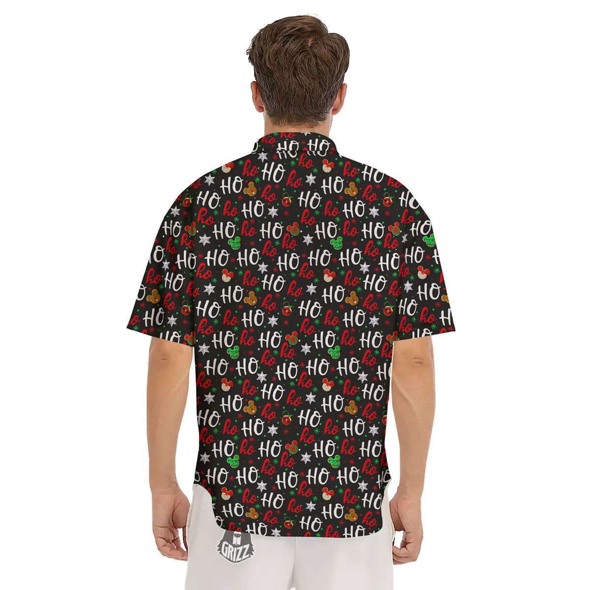 Ho Ho Ho Christmas Print Pattern Men's Short Sleeve Shirts-grizzshop