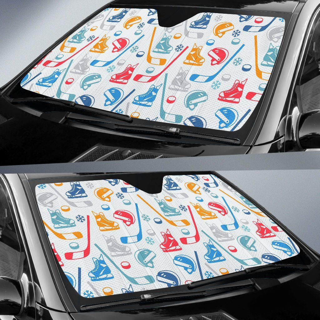 Hockey Pattern Print Car Sun Shade-grizzshop