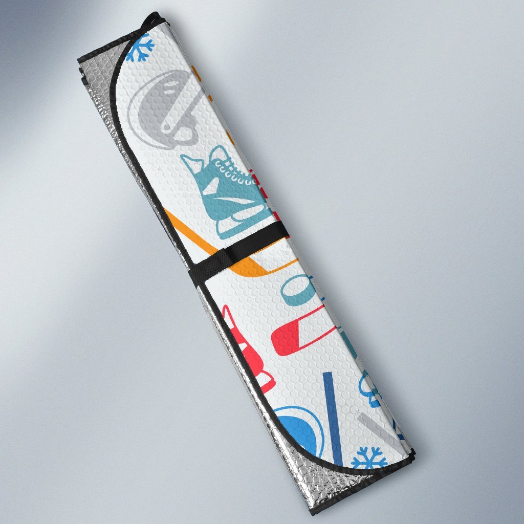 Hockey Pattern Print Car Sun Shade-grizzshop