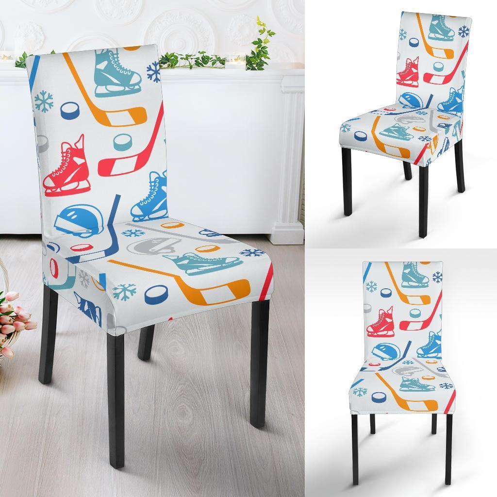 Hockey Pattern Print Chair Cover-grizzshop