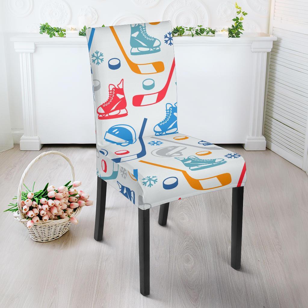 Hockey Pattern Print Chair Cover-grizzshop