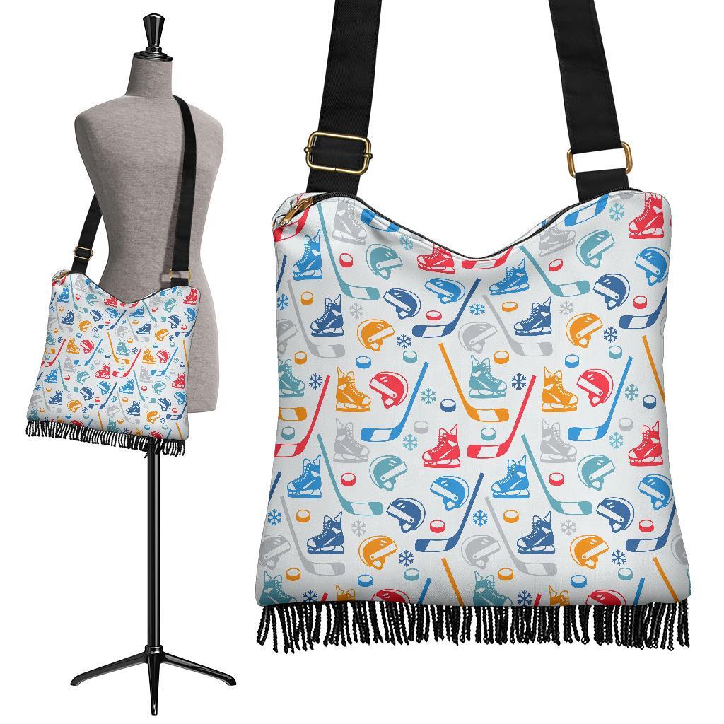 Hockey Pattern Print Crossbody Bags-grizzshop