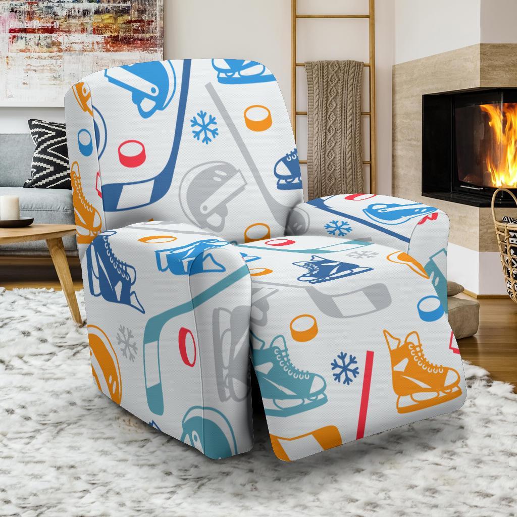 Hockey Pattern Print Recliner Cover-grizzshop