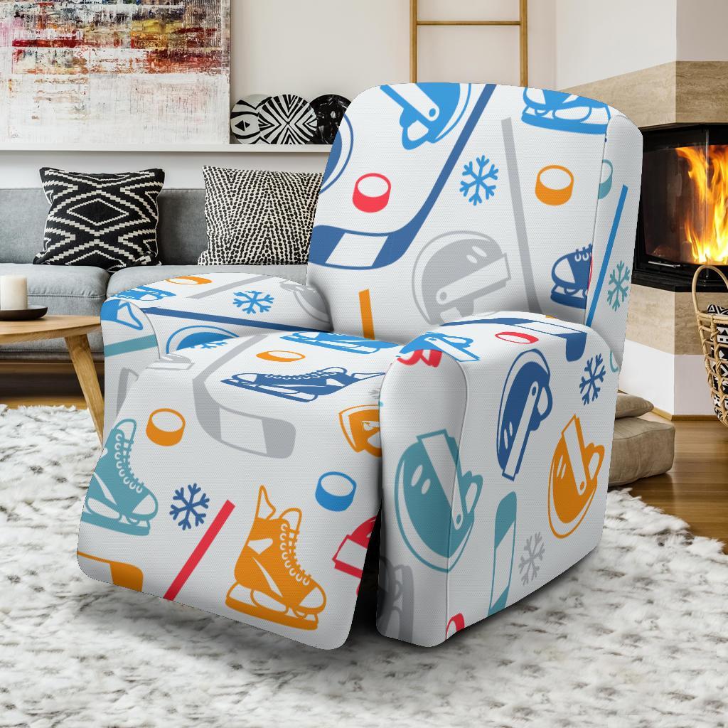 Hockey Pattern Print Recliner Cover-grizzshop