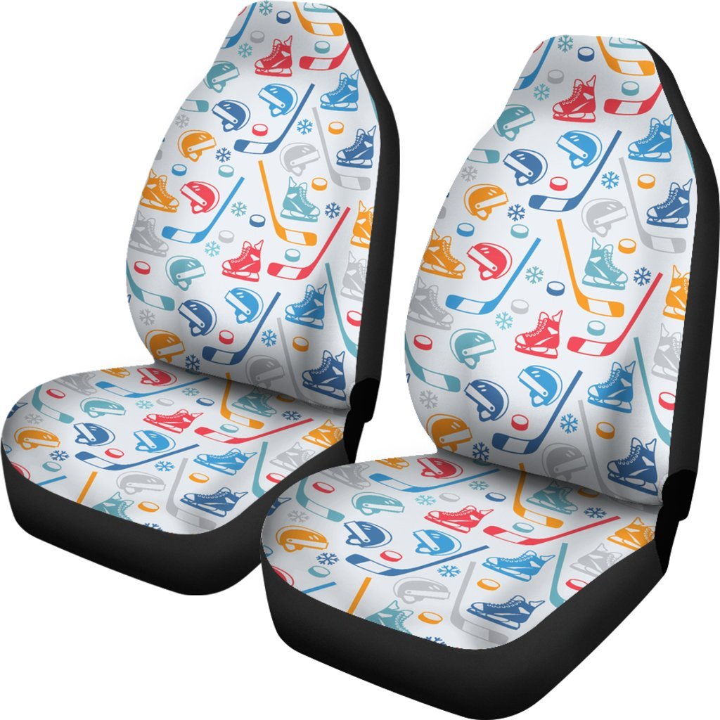 Hockey Pattern Print Universal Fit Car Seat Cover-grizzshop