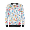 Hockey Pattern Print Women Crewneck Sweatshirt-grizzshop