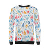 Hockey Pattern Print Women Crewneck Sweatshirt-grizzshop