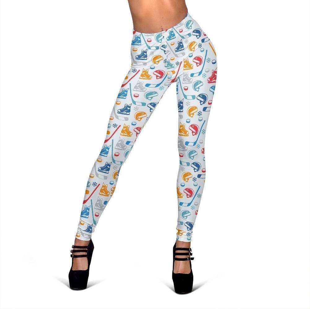 Hockey Pattern Print Women Leggings-grizzshop