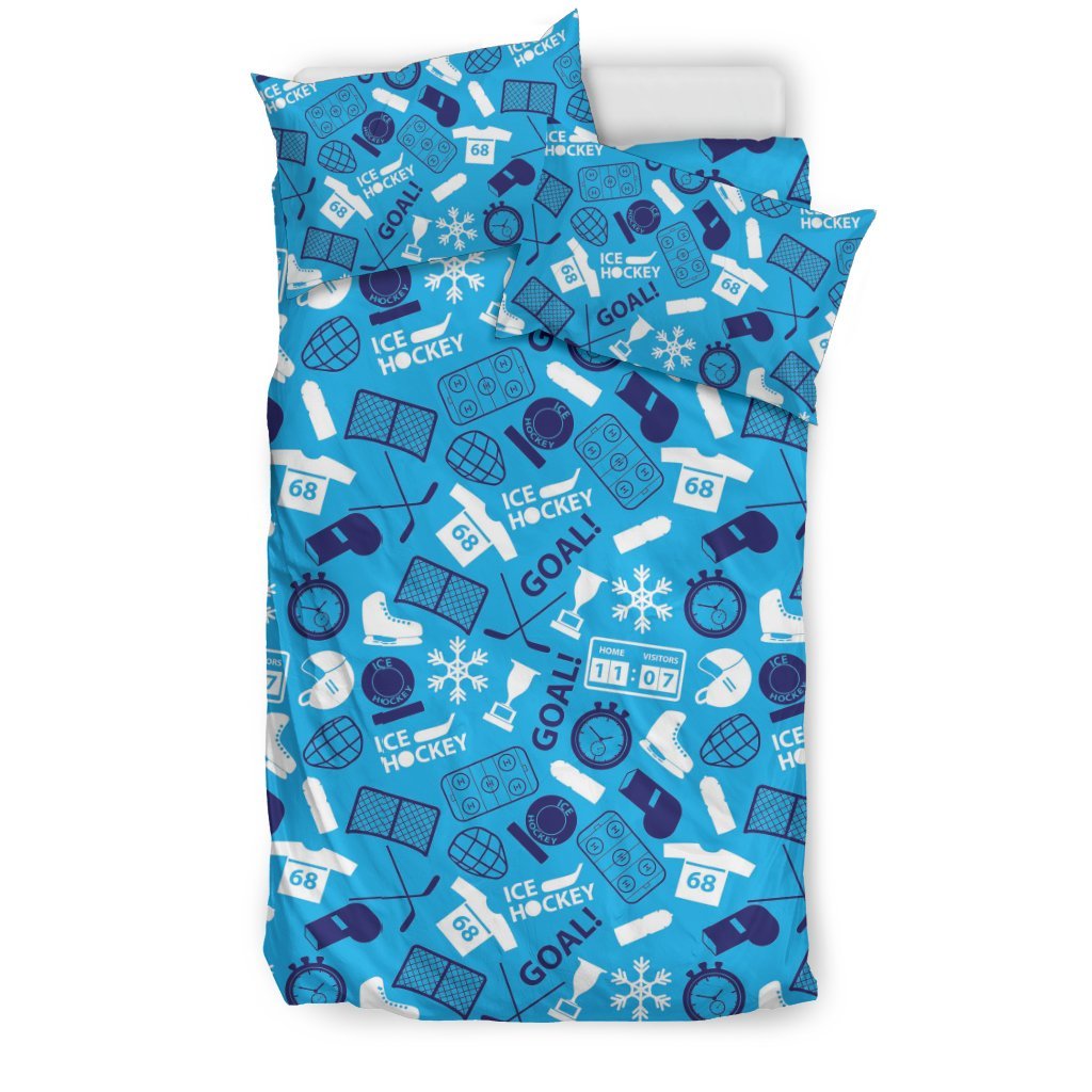 Hockey Print Pattern Duvet Cover Bedding Set-grizzshop