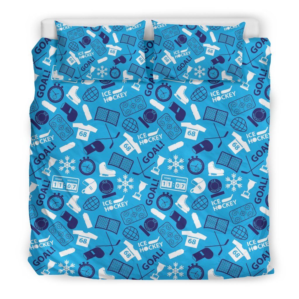 Hockey Print Pattern Duvet Cover Bedding Set-grizzshop