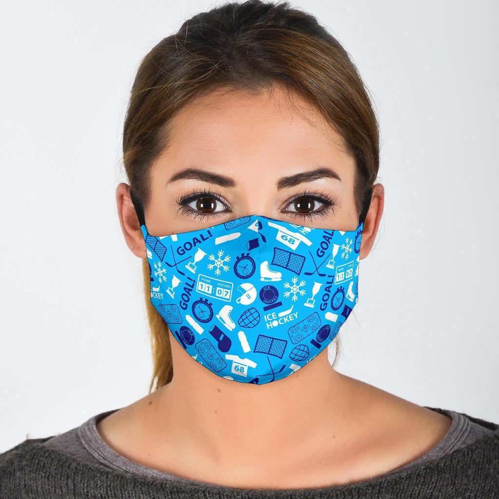 Hockey Print Pattern Face Mask-grizzshop