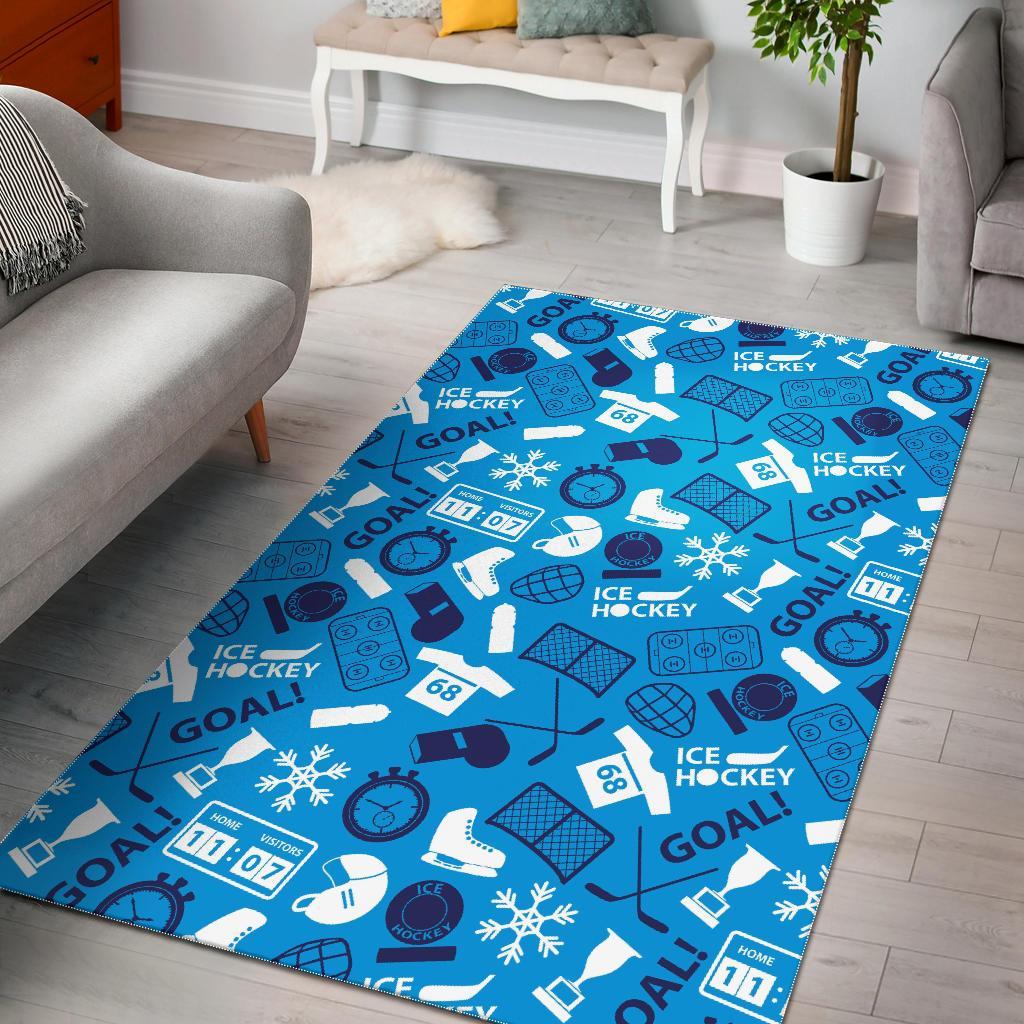 Hockey Print Pattern Floor Mat-grizzshop