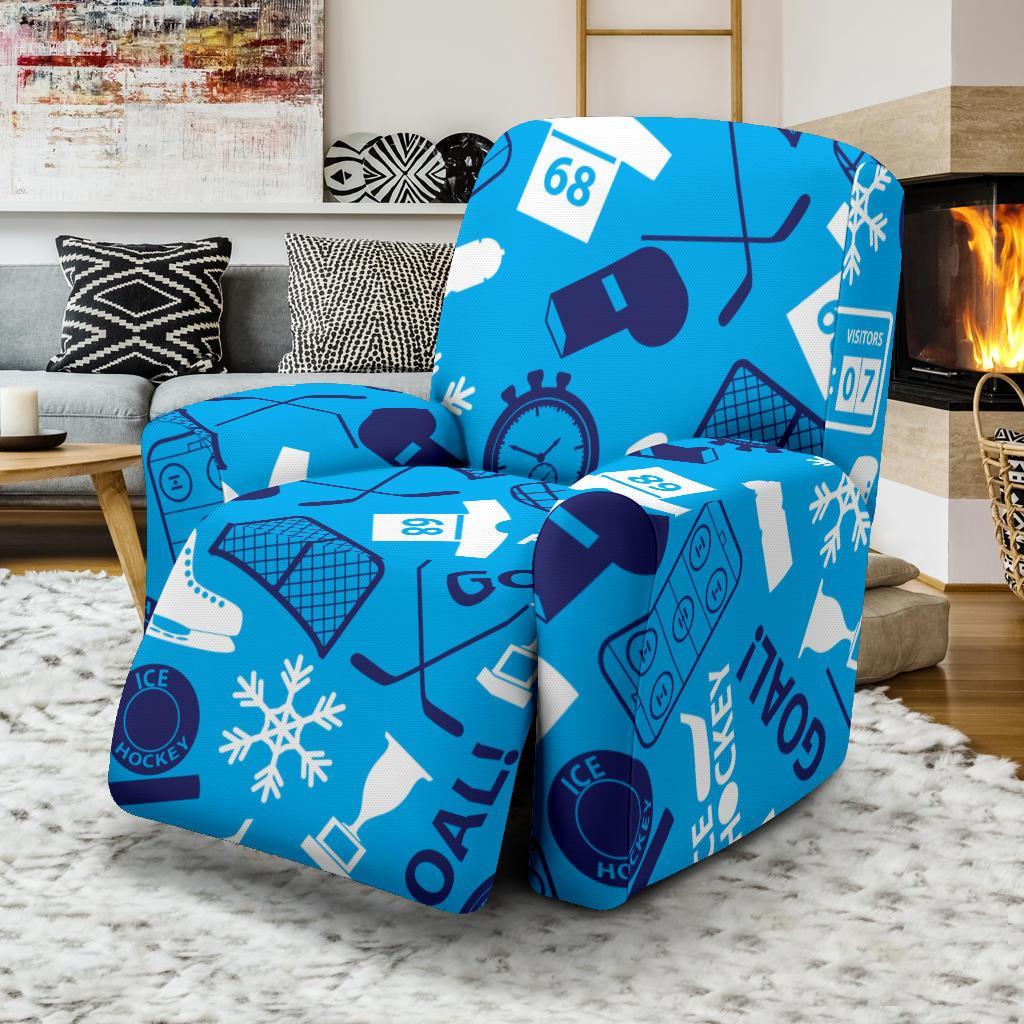 Hockey Print Pattern Recliner Cover-grizzshop