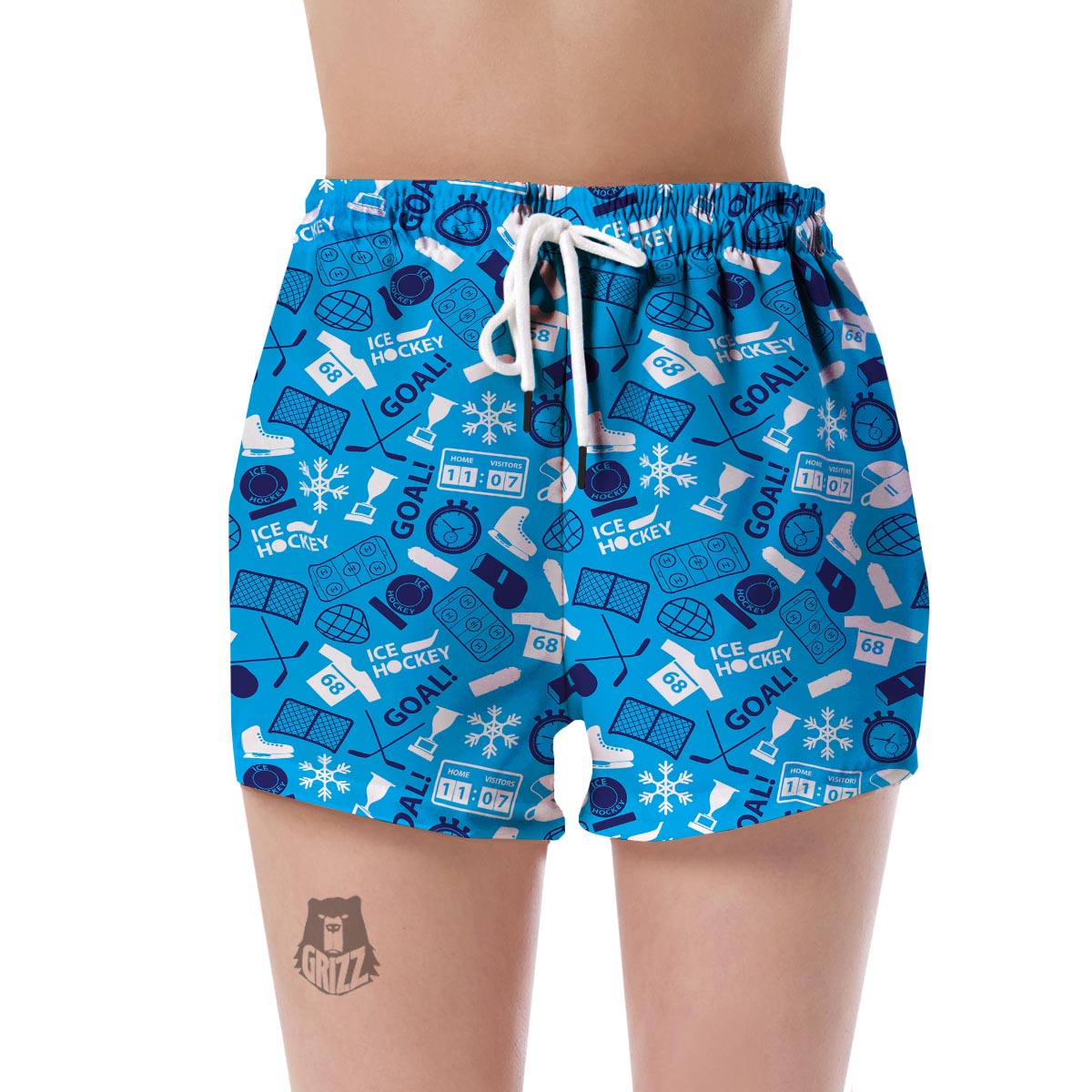 Hockey Print Pattern Women's Shorts-grizzshop