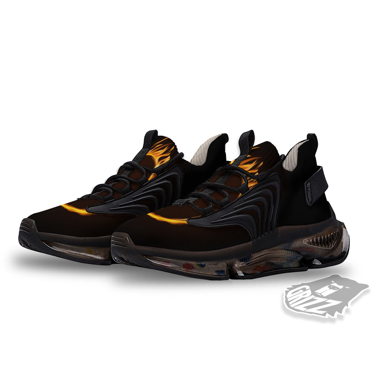 Hole Burning Print Black Gym Shoes-grizzshop