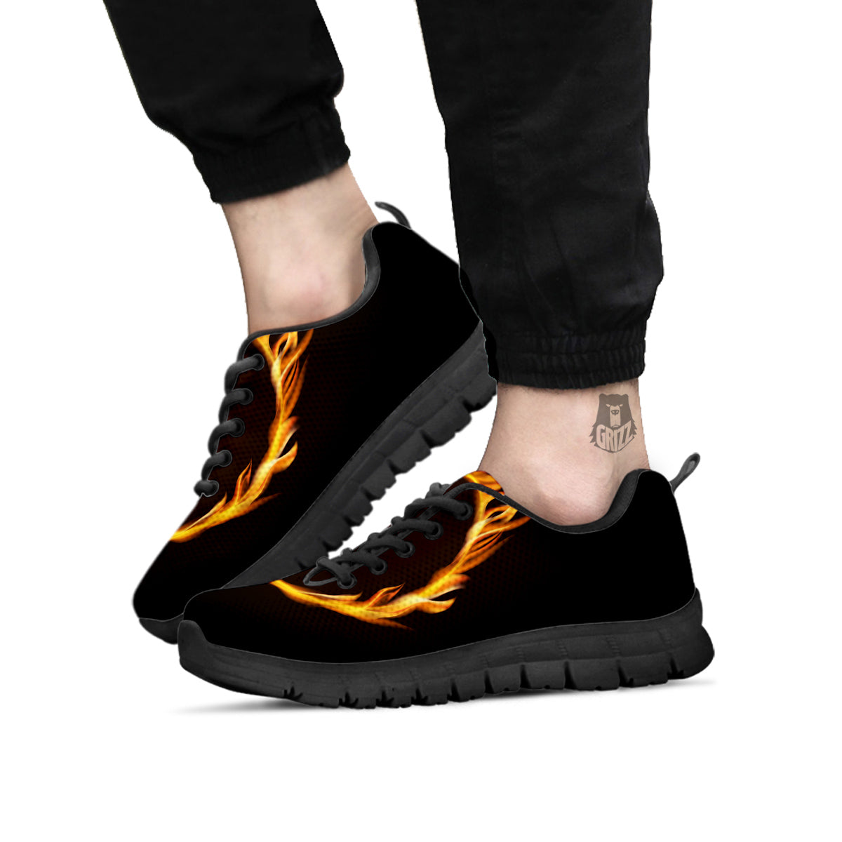 Hole Burning Print Black Sneaker-grizzshop