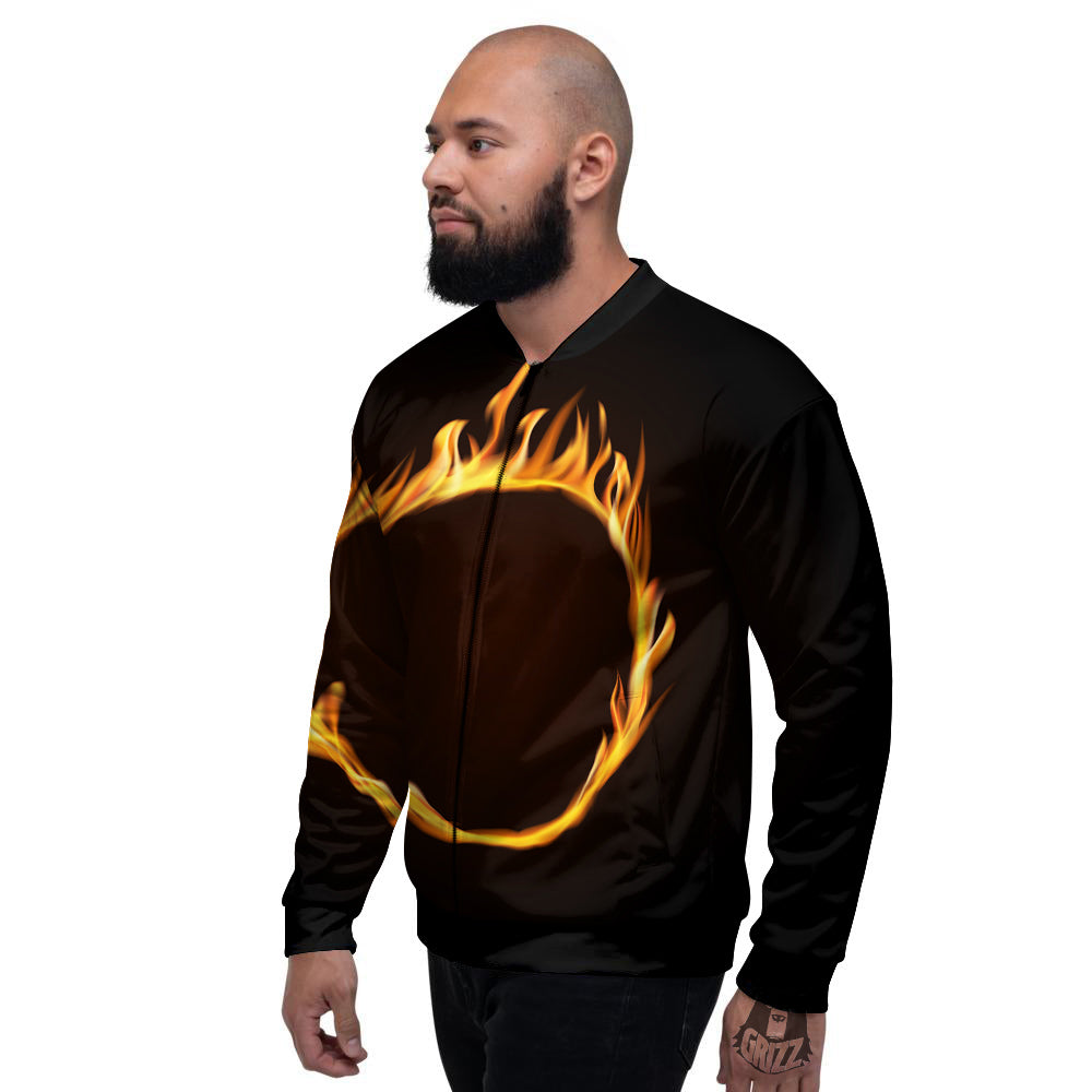 Hole Burning Print Men's Bomber Jacket-grizzshop