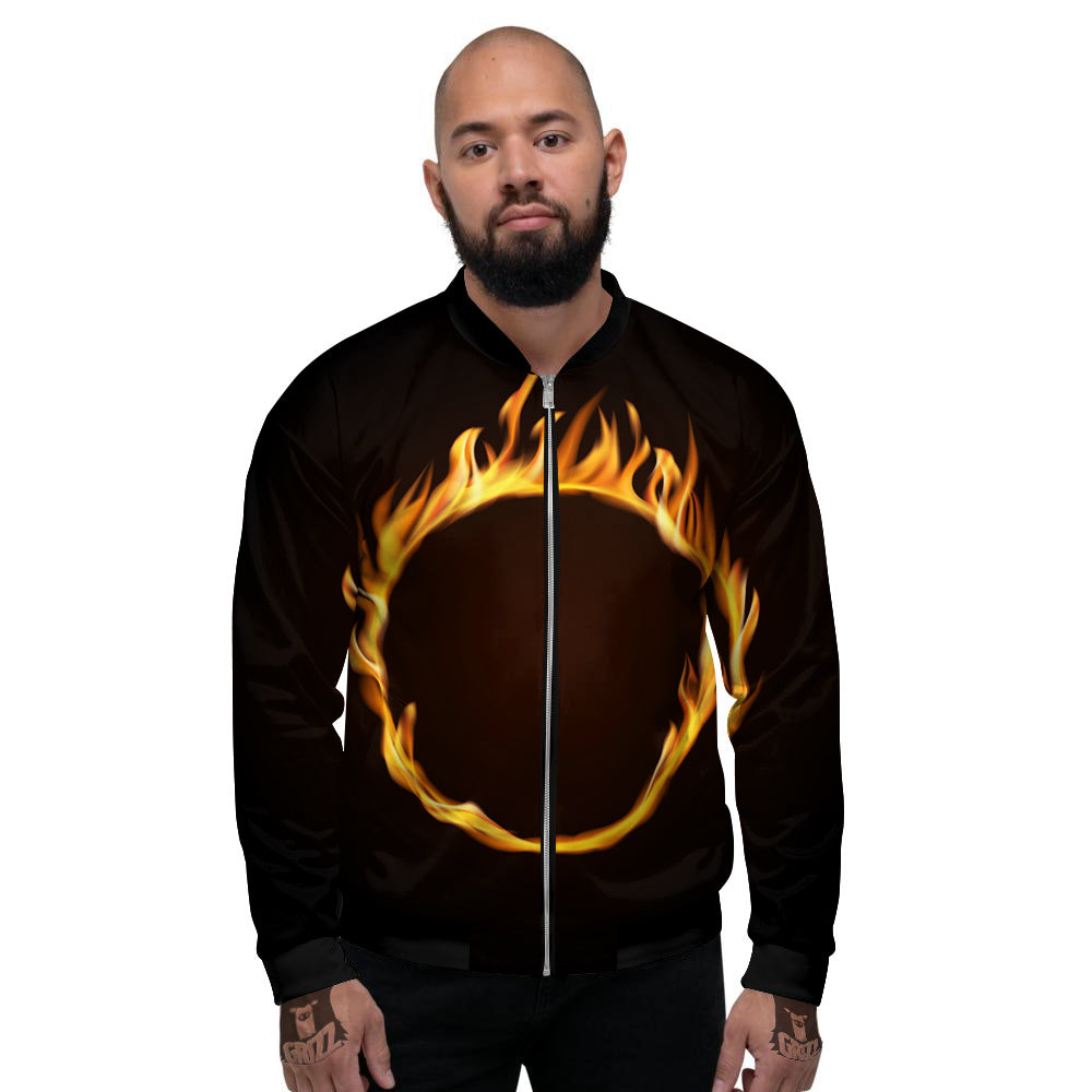 Hole Burning Print Men's Bomber Jacket-grizzshop