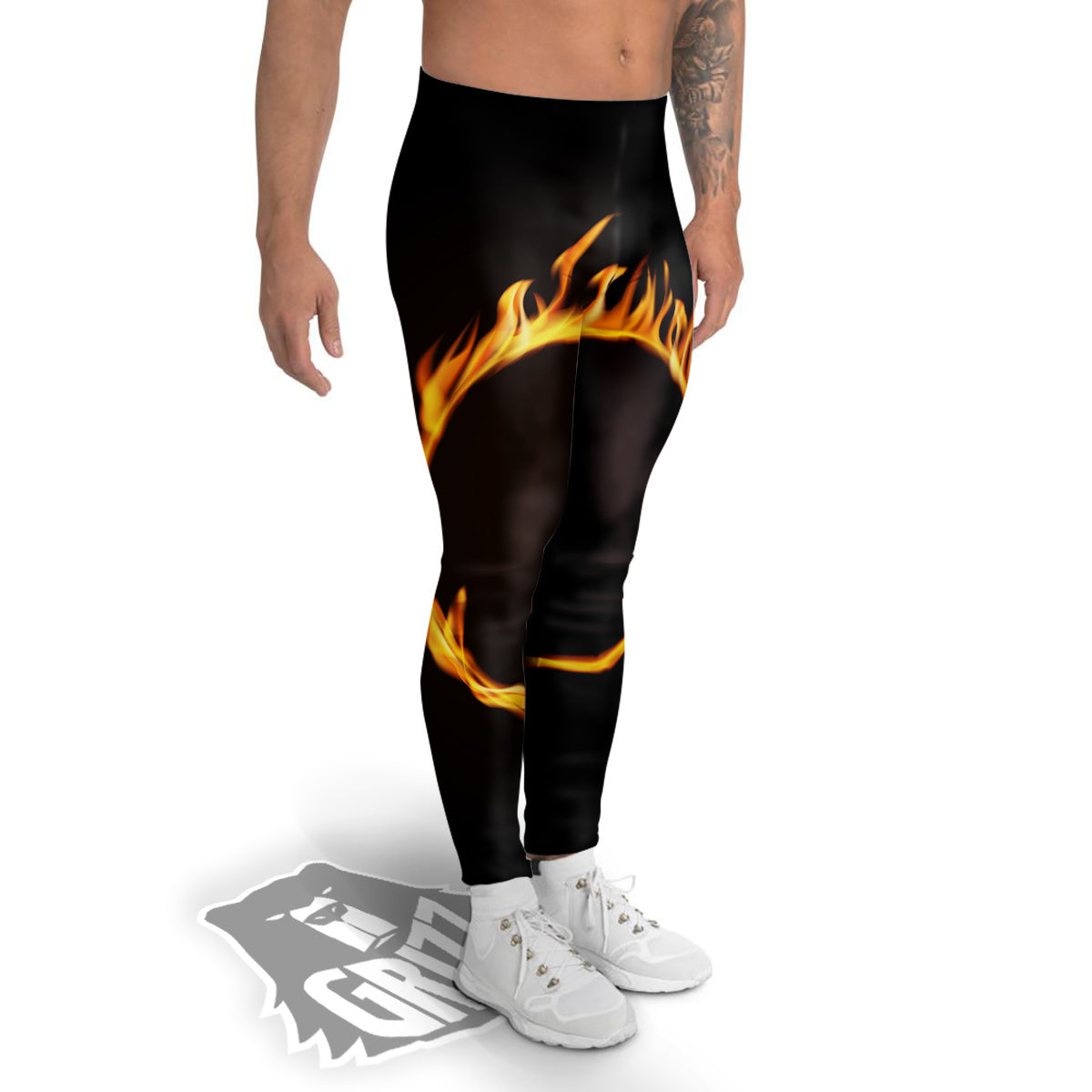 Hole Burning Print Men's Leggings-grizzshop