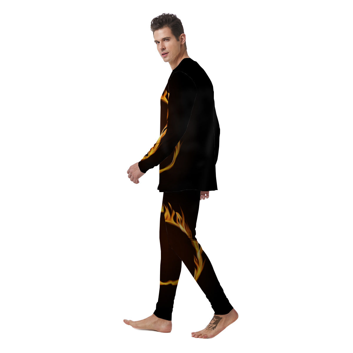 Hole Burning Print Men's Pajamas-grizzshop
