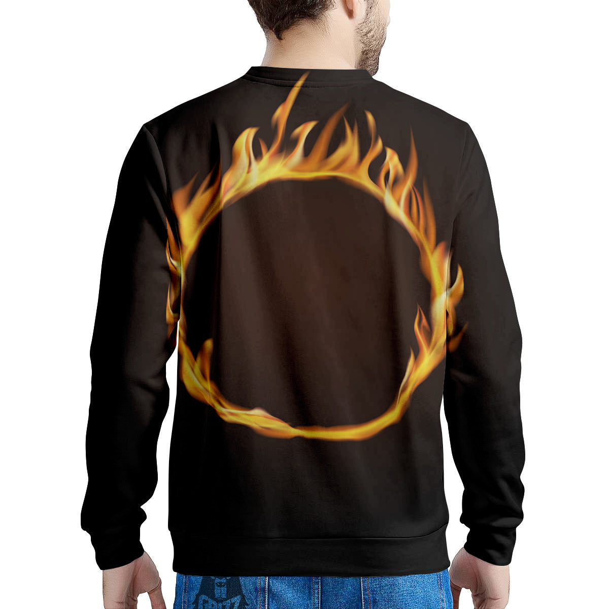 Hole Burning Print Men's Sweatshirt-grizzshop