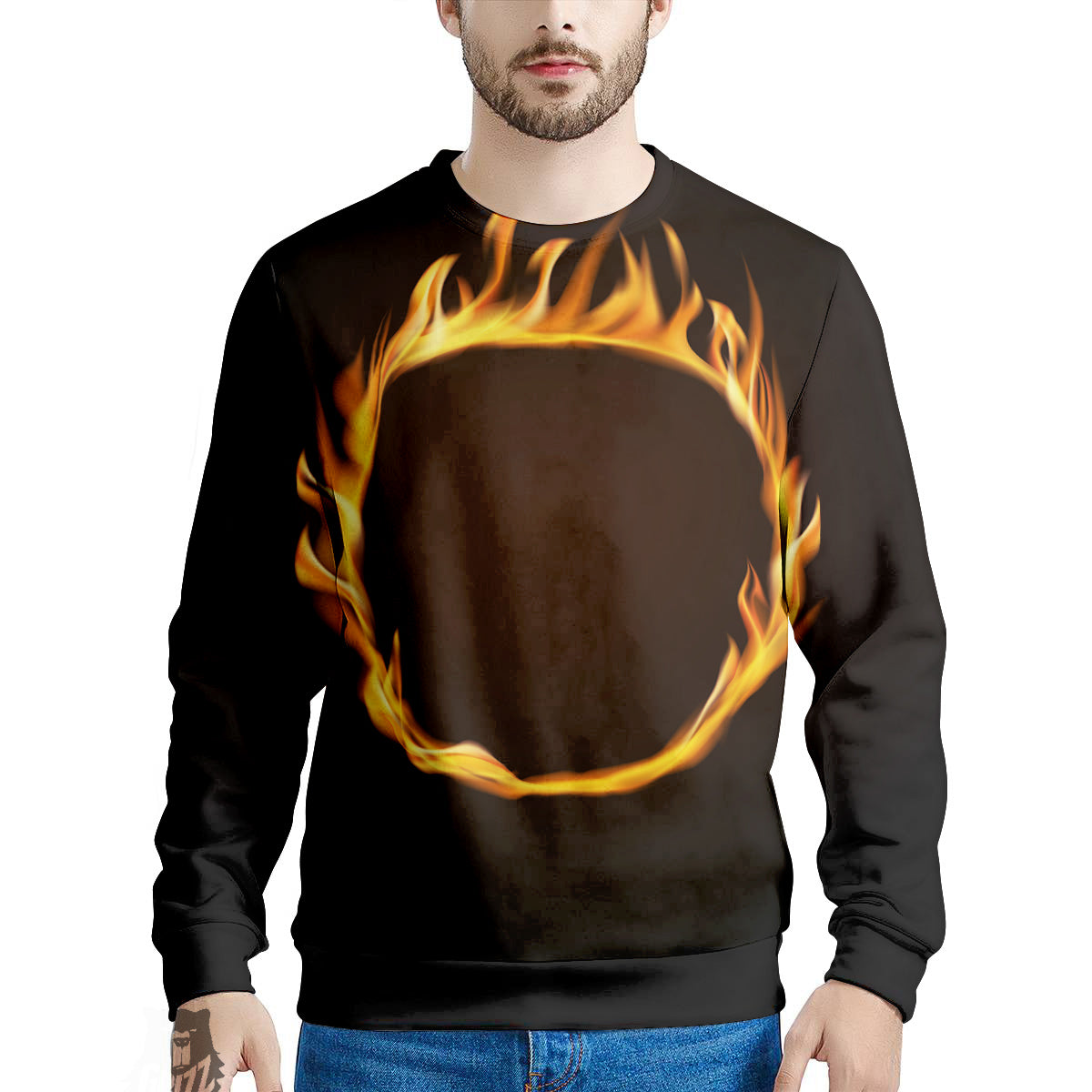 Hole Burning Print Men's Sweatshirt-grizzshop