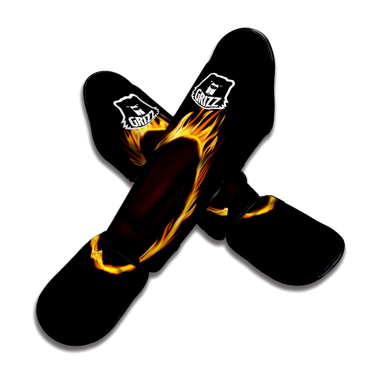 Hole Burning Print Muay Thai Shin Guards-grizzshop