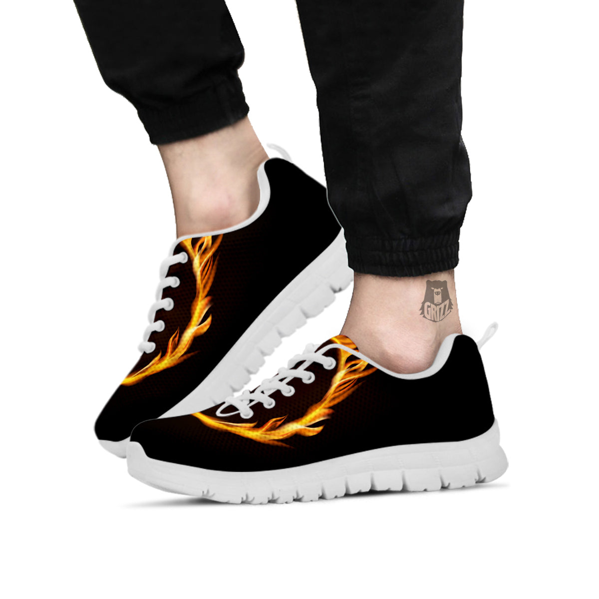 Hole Burning Print White Sneaker-grizzshop