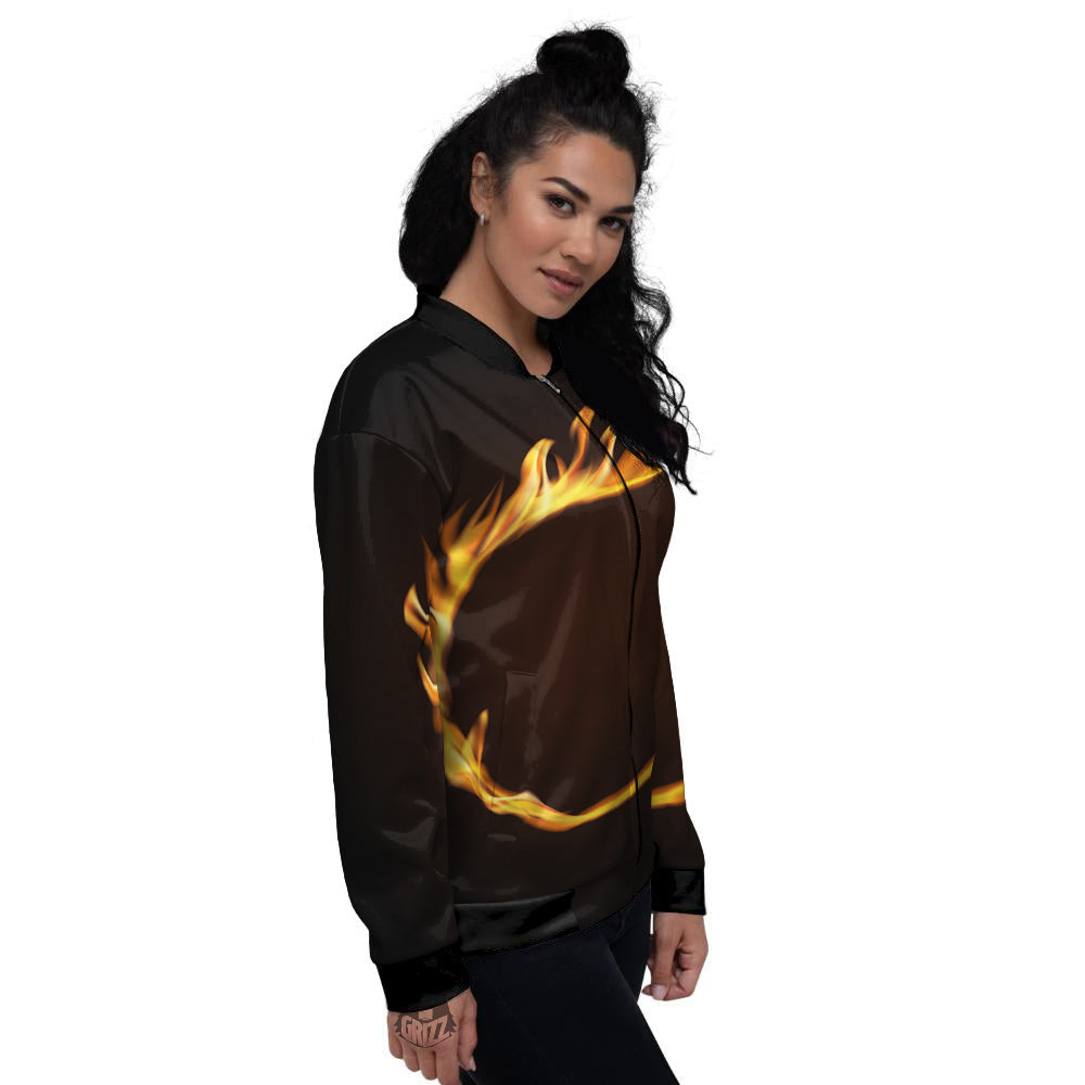 Hole Burning Print Women's Bomber Jacket-grizzshop