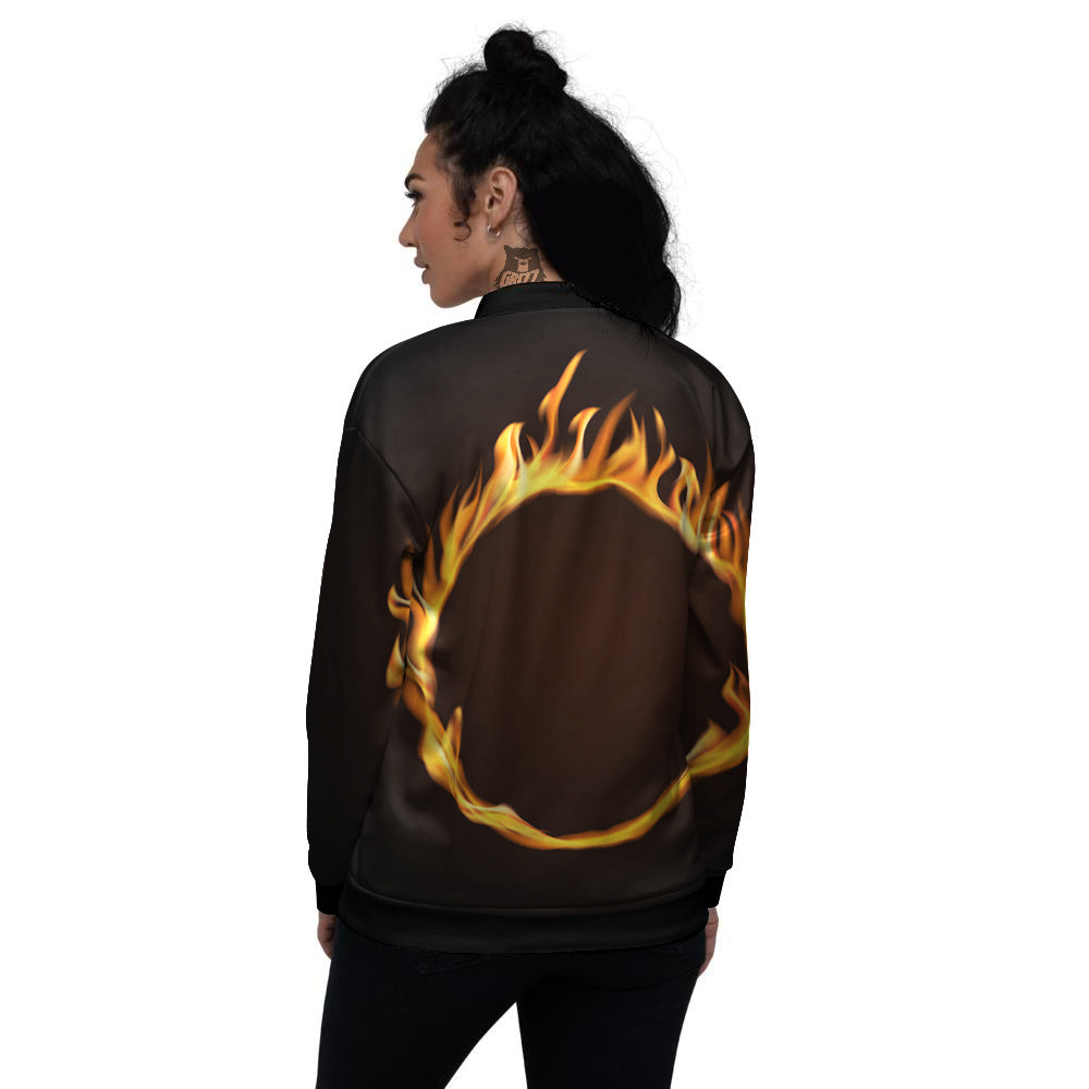 Hole Burning Print Women's Bomber Jacket-grizzshop