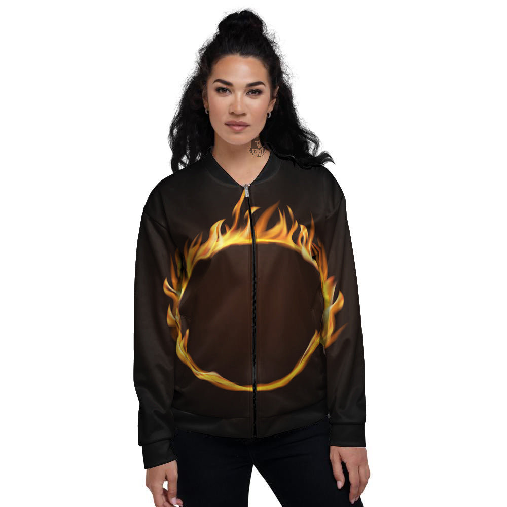 Hole Burning Print Women's Bomber Jacket-grizzshop