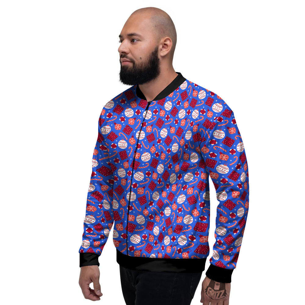Holiday Elements Christmas Print Pattern Men's Bomber Jacket-grizzshop