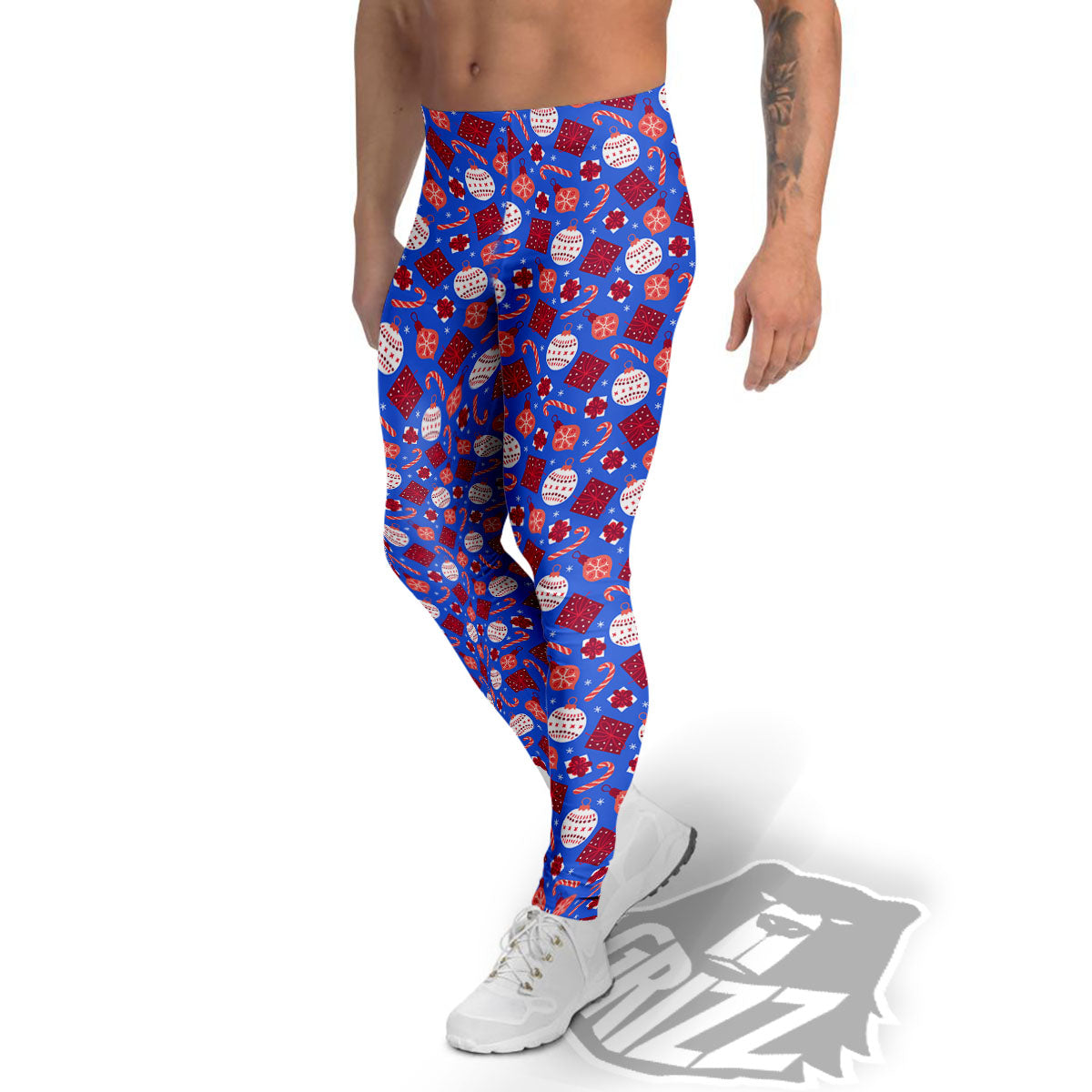 Holiday Elements Christmas Print Pattern Men's Leggings-grizzshop