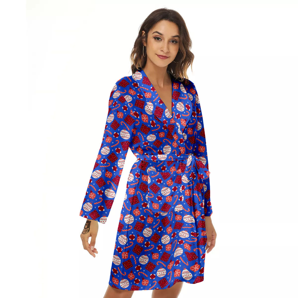 Holiday Elements Christmas Print Pattern Women's Robe-grizzshop