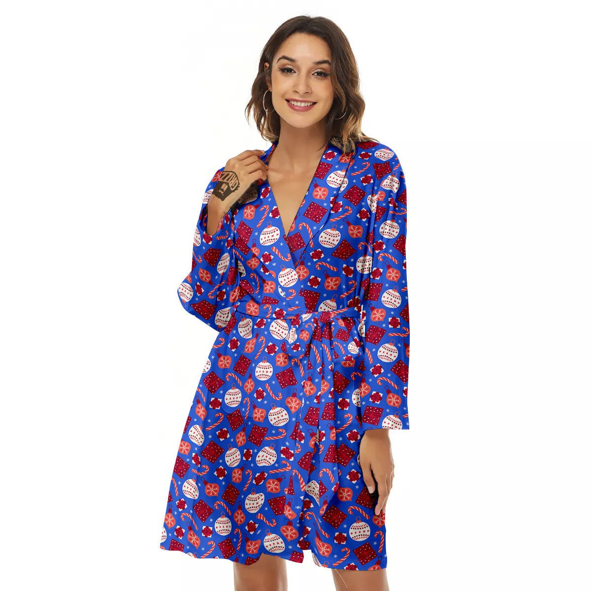 Holiday Elements Christmas Print Pattern Women's Robe-grizzshop
