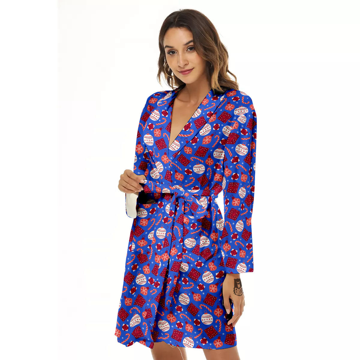 Holiday Elements Christmas Print Pattern Women's Robe-grizzshop