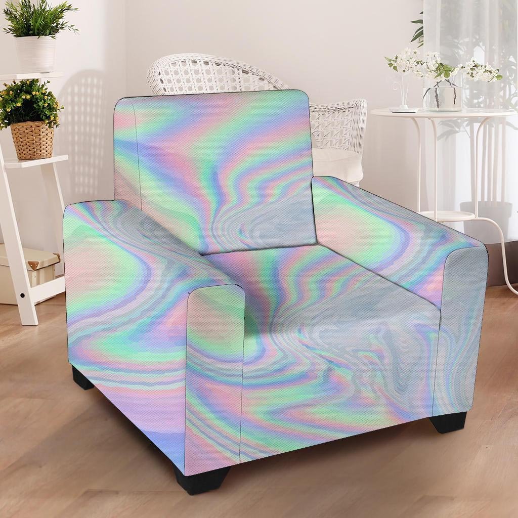 Holographic Abstract Armchair Cover-grizzshop