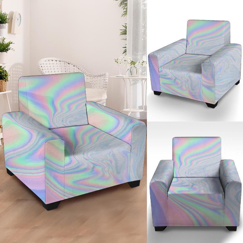 Holographic Abstract Armchair Cover-grizzshop