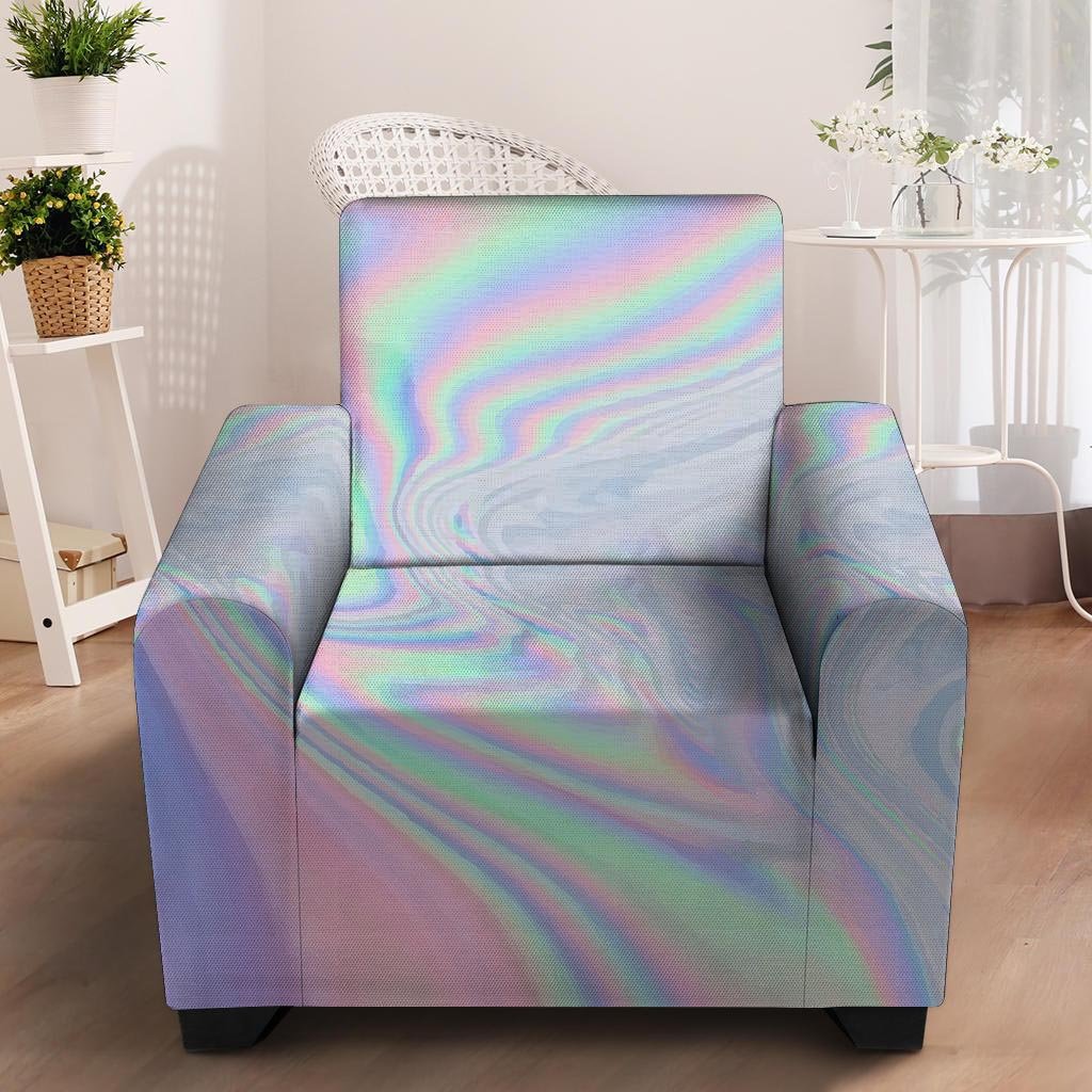 Holographic Abstract Armchair Cover-grizzshop