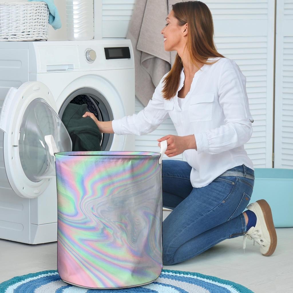 Holographic Abstract Laundry Basket-grizzshop