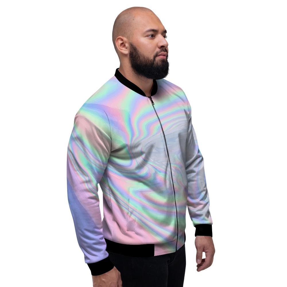 Holographic Abstract Men's Bomber Jacket-grizzshop