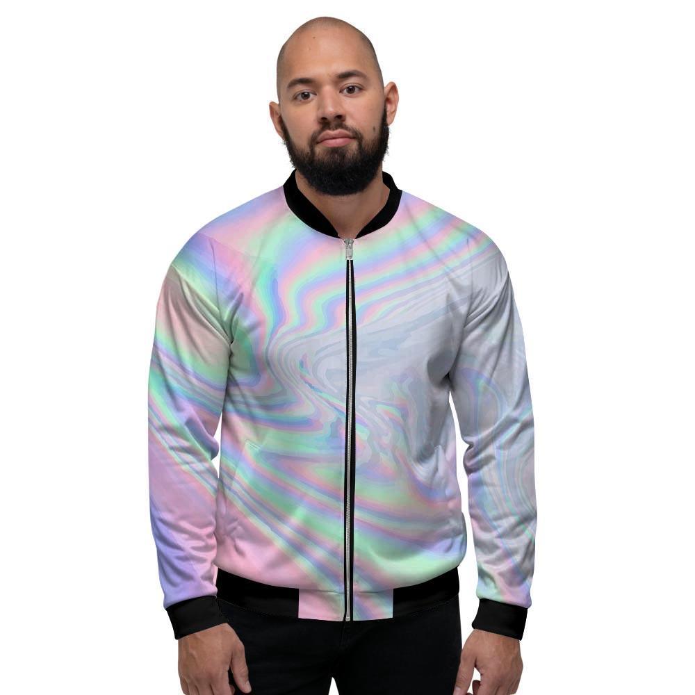 Holographic Abstract Men's Bomber Jacket-grizzshop