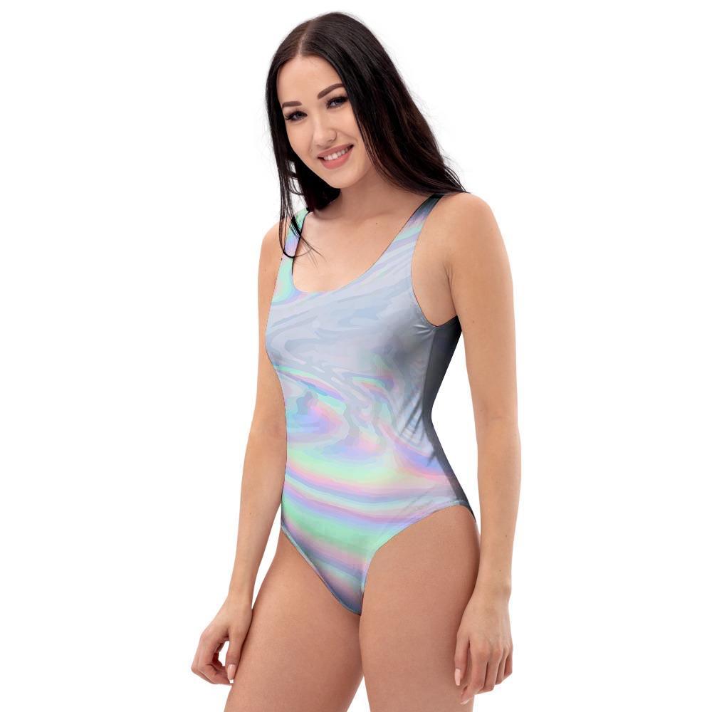 Holographic Abstract One Piece Swimsuite-grizzshop