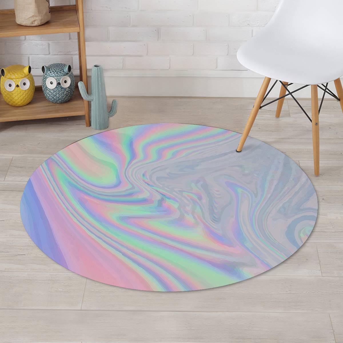 Holographic Abstract Round Rug-grizzshop