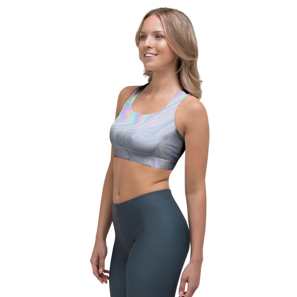 Holographic Abstract Sports Bra-grizzshop