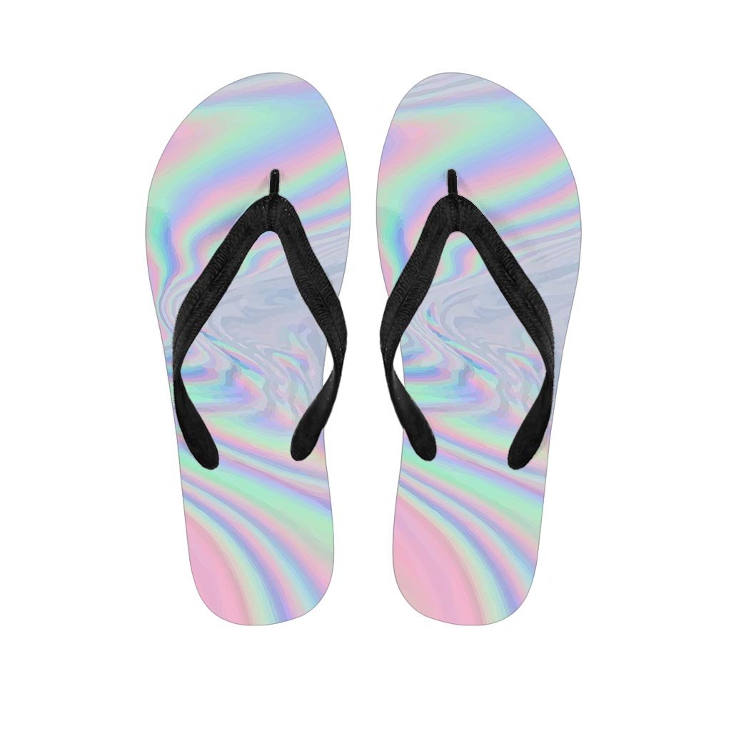 Holographic Abstract Women's Flip Flops-grizzshop