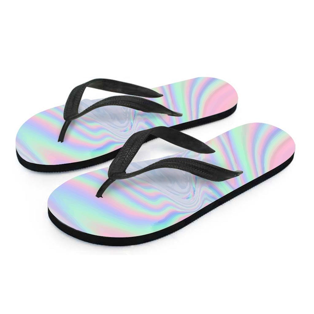 Holographic Abstract Women's Flip Flops-grizzshop
